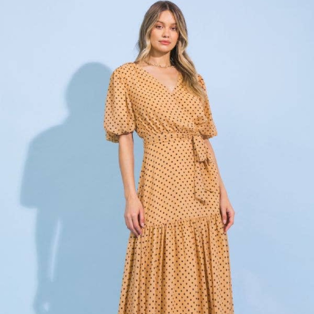 Polka-Dot Midi Dress